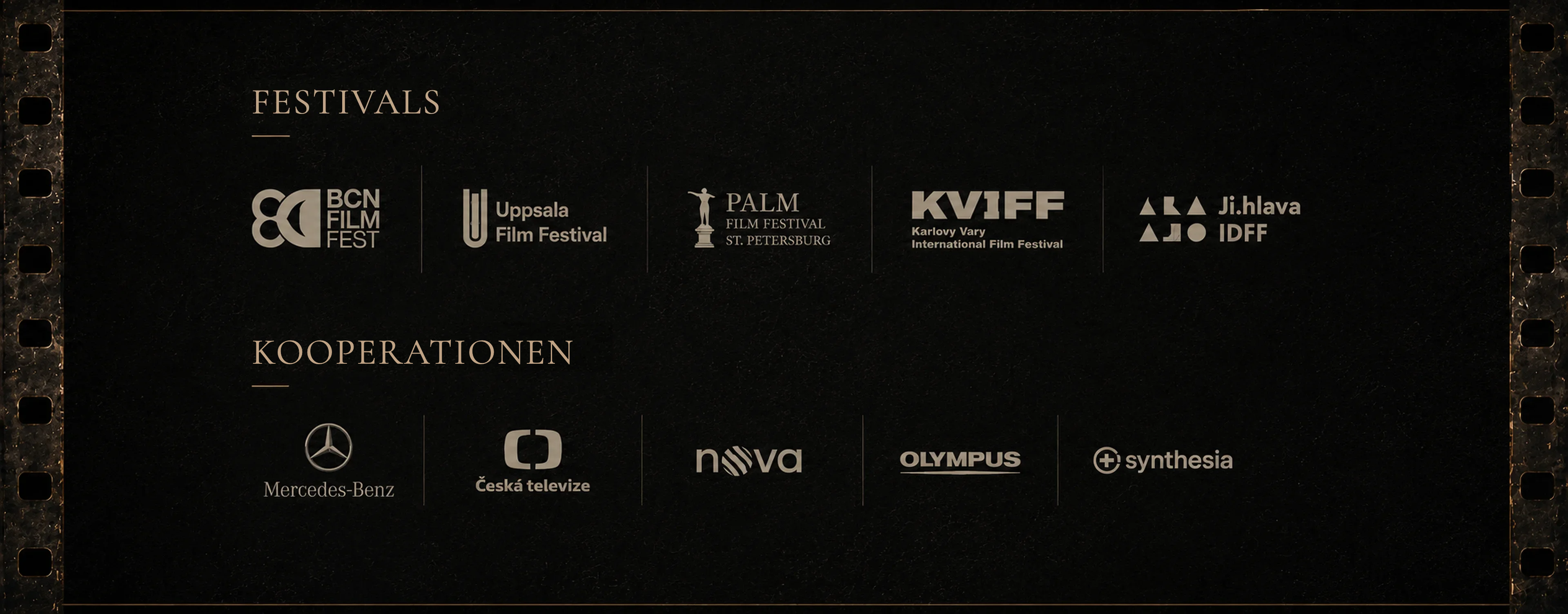Festivals: BCN Film Fest, Uppsala Film Festival, Palm Film Festival Sankt Petersburg, KVIFF Karlovy Vary, Ji.hlava IDFF. Kooperationen: Mercedes-Benz, Tschechisches Fernsehen, Nova, Olympus, Synthesia.